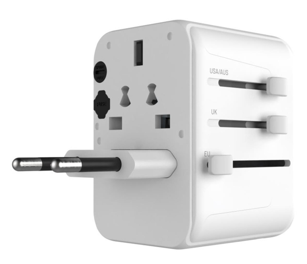 FIXED Voyager World Adapter 1xUSB-C/2xUSB GaN 30W biały FIXCT30-1C2A-WH - 1249175 - zdjęcie 3